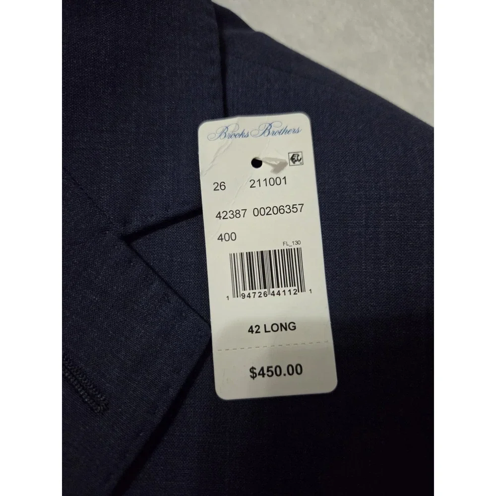 Brooks Brothers Blazer Mens 42  Blue Two Button Sport Coat Lined NEW NWT